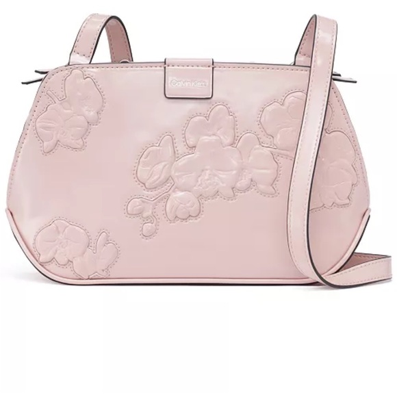 Calvin Klein Pink Floral Embossed Women's Bag - Picture 1 of 3